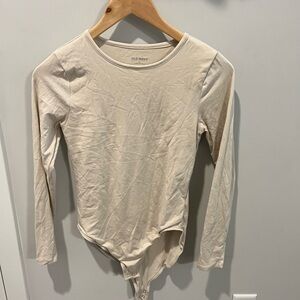 Old Navy Cream Long Sleeve Bodysuit